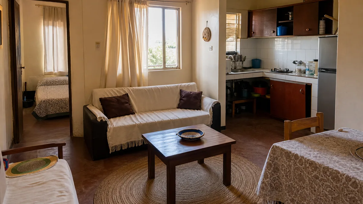 Warm living room with seating and daylight